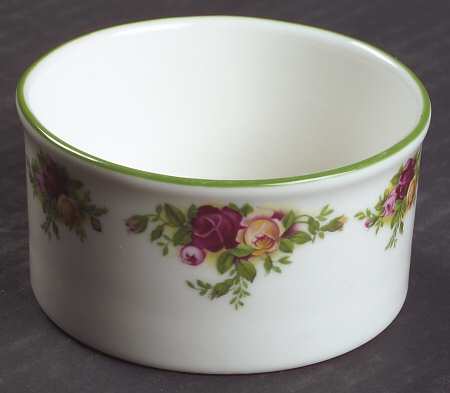 Old Country Roses White (Green Trim) Ramekin