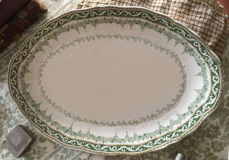 Sefton Blue Green 16" Oval Serving Platter