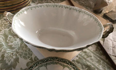 Sefton Blue Green Oval Vegetable No Lid