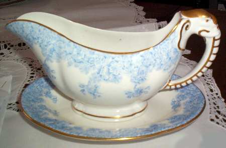 W2279 Lt Blue Gravy Boat & Underplate