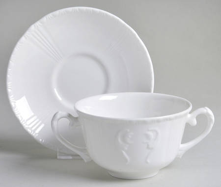 Jacobean Footed Cream Soup Bowl & Saucer Set