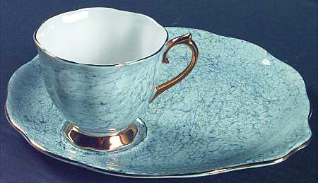 Gossamer Gray Snack Plate & Cup Set