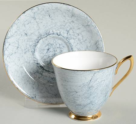 Gossamer Gray Footed Cup & Saucer Set