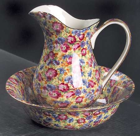 Royalty (Bone, Circa 1995) Large Pitcher & Bowl Set