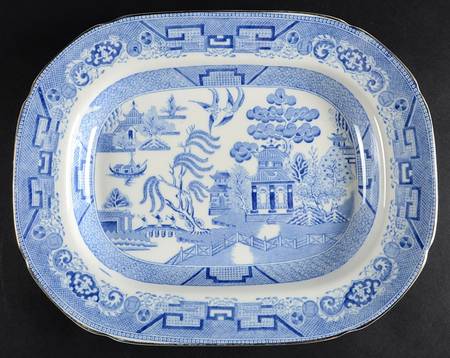 Willow Blue (Older, Diamond, Gt) 13" Oval Serving Platter
