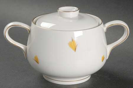 Golden Crocus Sugar Bowl & Lid