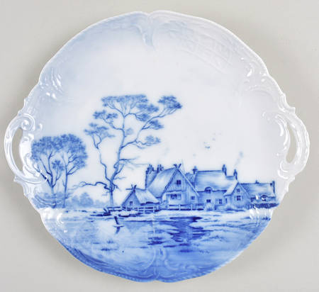 Delft Sanssouci Handled Cake Plate