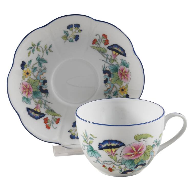 Paradis Bleu Flat Cup & Saucer Set