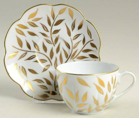 Olivier Gold Flat Cup & Saucer Set by Royal Limoges