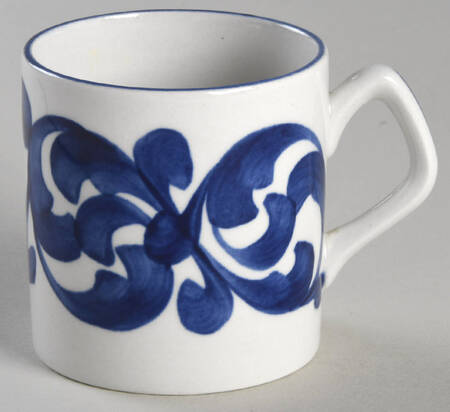 Blue Scroll (Coupe) Flat Demitasse Cup