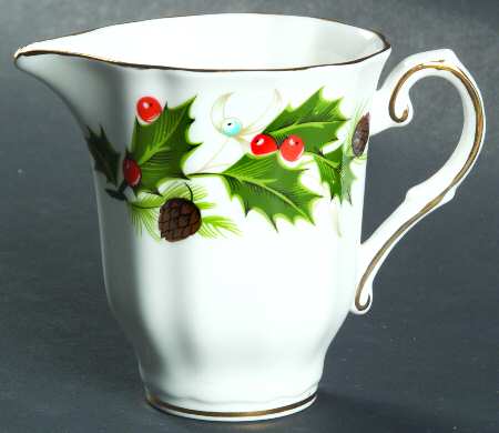 Noel (Holly Backstamp, Scalloped) Mini Creamer