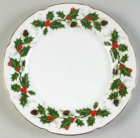 Noel (Holly Backstamp, Scalloped) Salad Plate