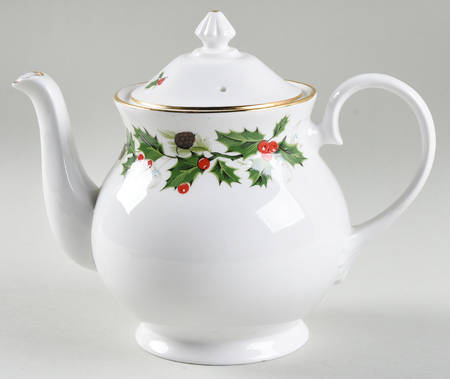 Noel  (Crown Backstamp, Smooth) Teapot & Lid