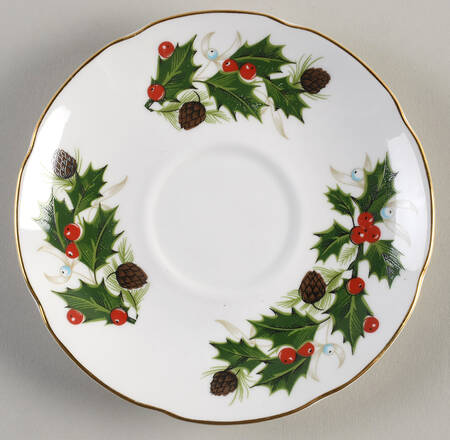 Noel (Crown Backstamp, Scalloped) Saucer