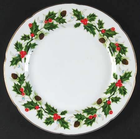 Noel (Crown Backstamp, Scalloped) Salad Plate