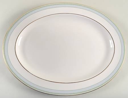 Etienne (Gold Trim) 13" Oval Serving Platter
