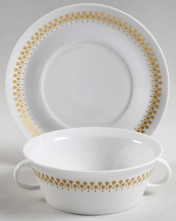 Empresse Flat Cream Soup Bowl & Saucer Set