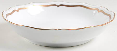 Marie Antoinette Gold on White 9" Round Vegetable Bowl