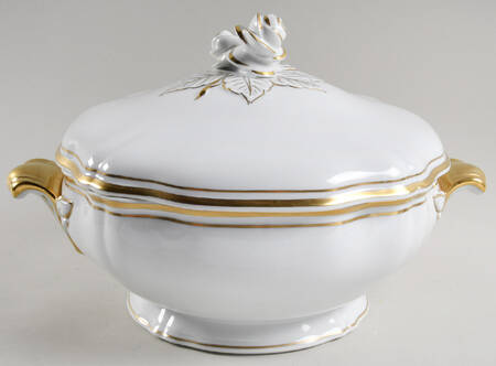 Marie Antoinette Gold on White Tureen &  Lid