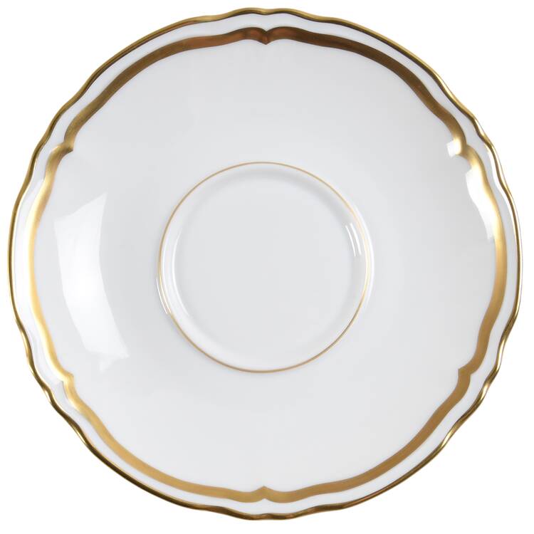 Marie Antoinette Gold on White Saucer for Footed Cup