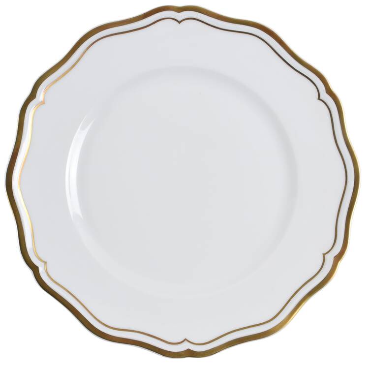 Marie Antoinette Gold on White Large Dinner Plate