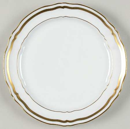 Marie Antoinette Gold on White Dessert Luncheon Plate