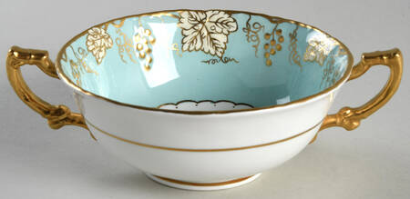 Vine Celadon Footed Cream Soup Bowl