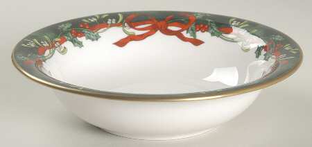 Holly Ribbons Green Coupe Cereal Bowl