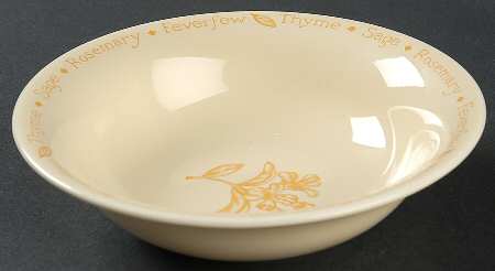 Herb Garden Yellow Glaze Soup/Cereal Bowl