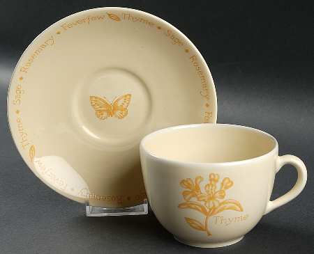 Herb Garden Yellow Glaze Breakfast Cup & Saucer Set