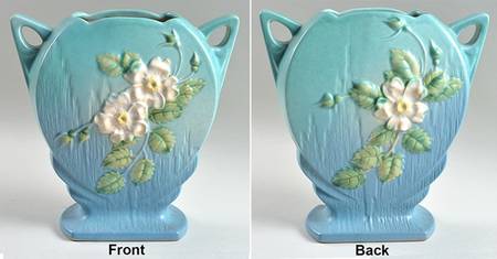 White Rose Blue Azure 8" Pillow Vase