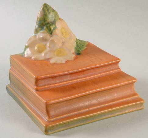 White Rose (Brown, Terra Cotta and Green) Single China Bookend