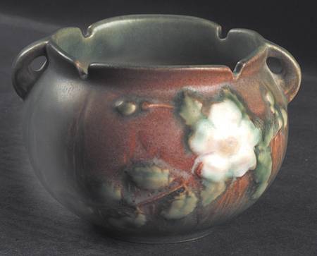 White Rose (Brown, Terra Cotta and Green) 3" Jardiniere