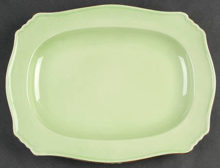 Pastel Ware Green (Molded Edge) 12" Oval Serving Platter