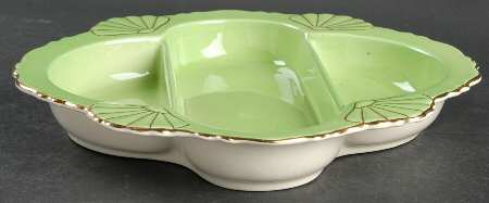 Pastel Ware Green (Molded Edge) 3-Part Relish