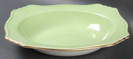 Pastel Ware Green (Molded Edge) Square Soup Bowl