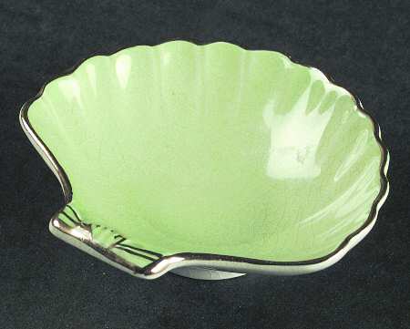 Pastel Ware Green (Not Molded) 3" Shell Shaped Nut Dish by Royal Winton
