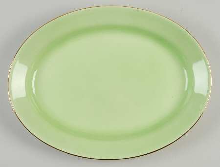 Pastel Ware Green (Not Molded) 12" Oval Serving Platter by Royal Winton