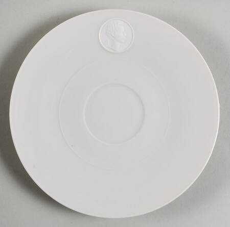 Arcadia Cream--White Saucer for Flat Demitasse Cup