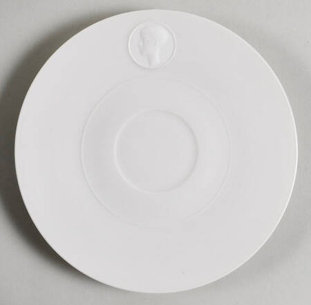 Arcadia Cream--White Saucer for Flat Demitasse Cup
