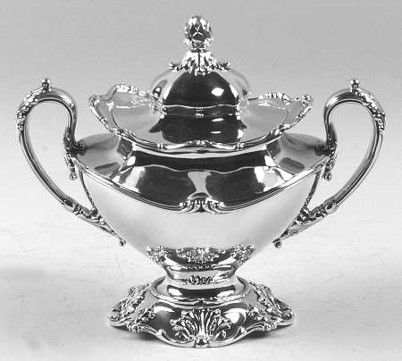 400 (Sterling, Hollowware, Scrolls) Sugar Bowl & Lid