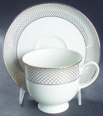 Siam Platinum Footed Cup & Saucer Set