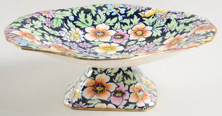 Anemone Navy Blue Oval Compote (Height X Length)