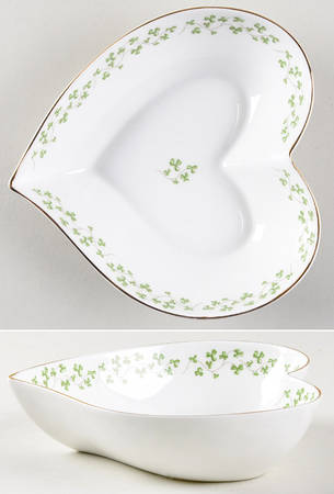 Trellis Shamrock Giftware Heart Shaped Dish