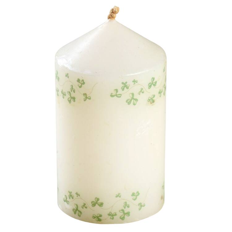 Trellis Shamrock Giftware 4" Pillar Candle (Wax)