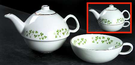 Trellis Shamrock Giftware Individual Teapot & Lid with Cup