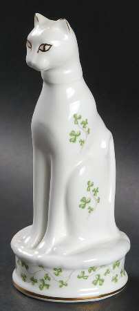 Trellis Shamrock Giftware Cat Figurine