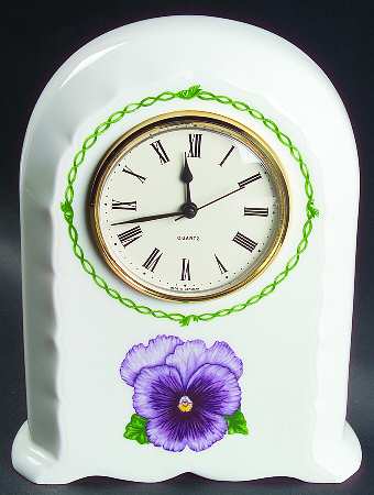 Pansies Mantel Clock