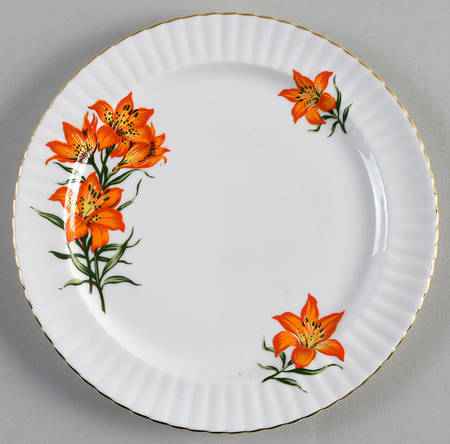 Prairie Lily (Ribbed, Gold Trim) Salad Plate