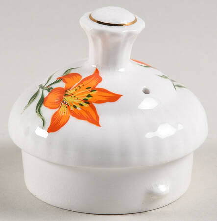 Prairie Lily (Ribbed, Gold Trim) Lid for Coffee Pot